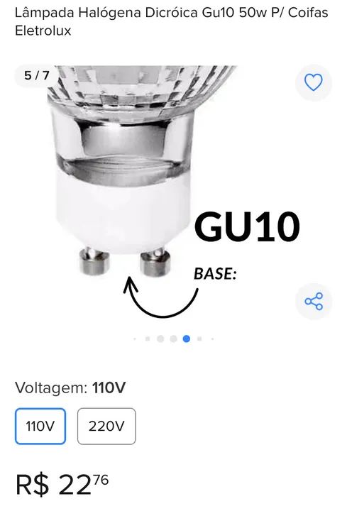 Lâmpada Halógena Dicróica Gu10 50w para Coifas - Foto 4