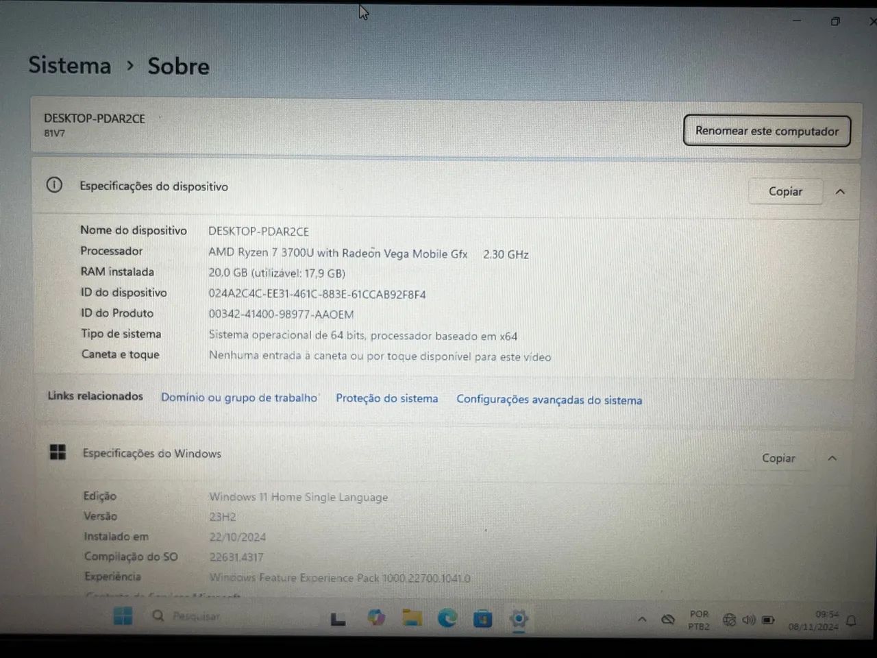 Lenovo Ideapad S145 - Ryzen 7 - SSD512 M.2 - 1TB HD - 20GB RAM - Foto 3