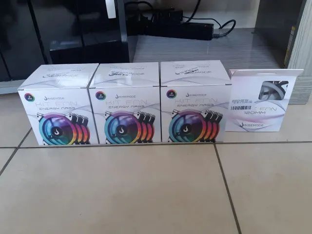 Kit 3 Cooler FAN Rise Mode Energy 120mm, Led RGB, Controle e Controladora, Na Caixa  - Foto 3
