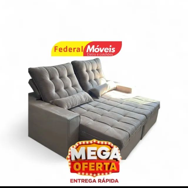 Sofá 2,0M Retrátil e Reclinável D33 (ENTREGA HOJE)