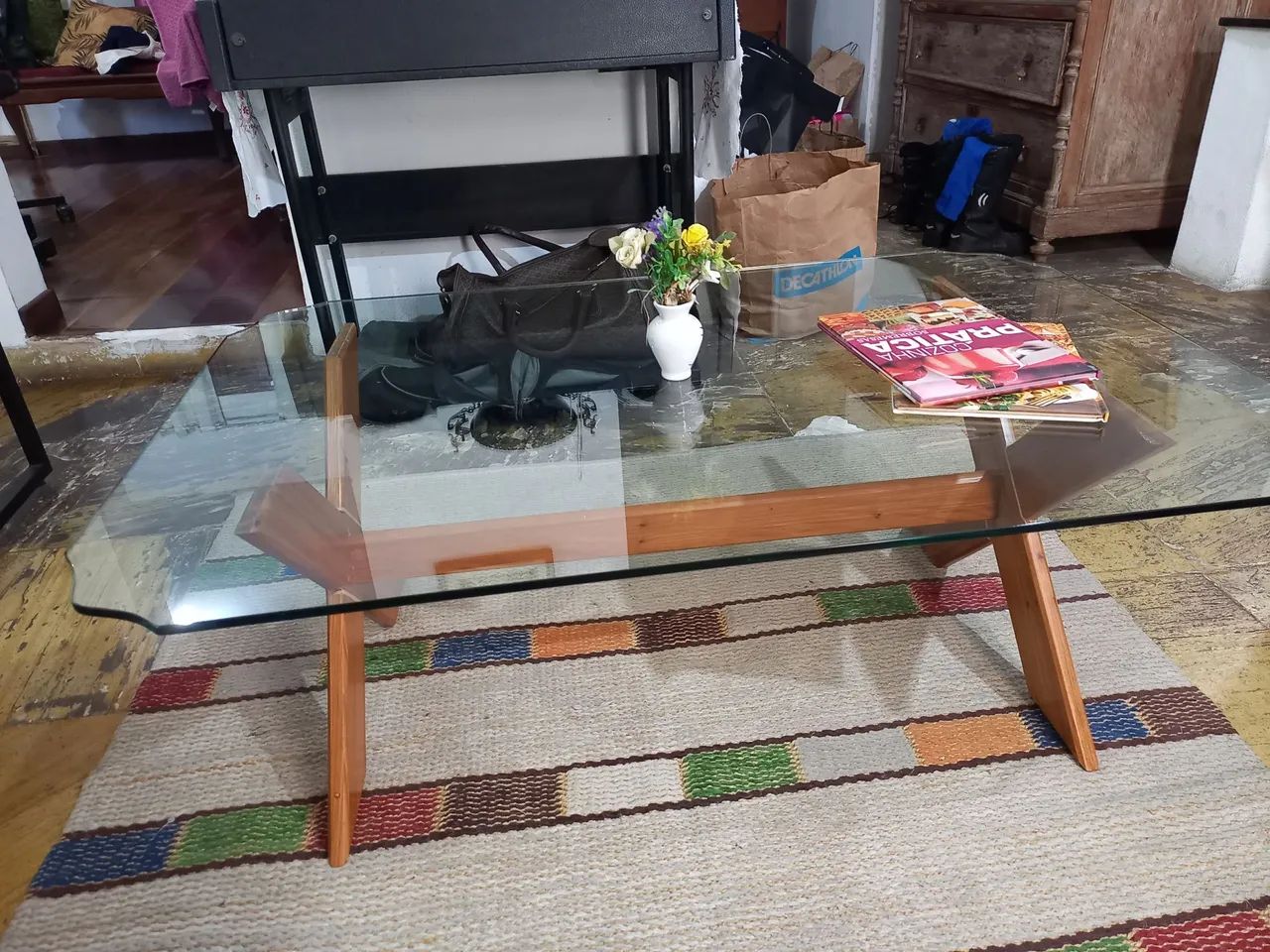 Mesa de centro de vidro com design moderno - Foto 2