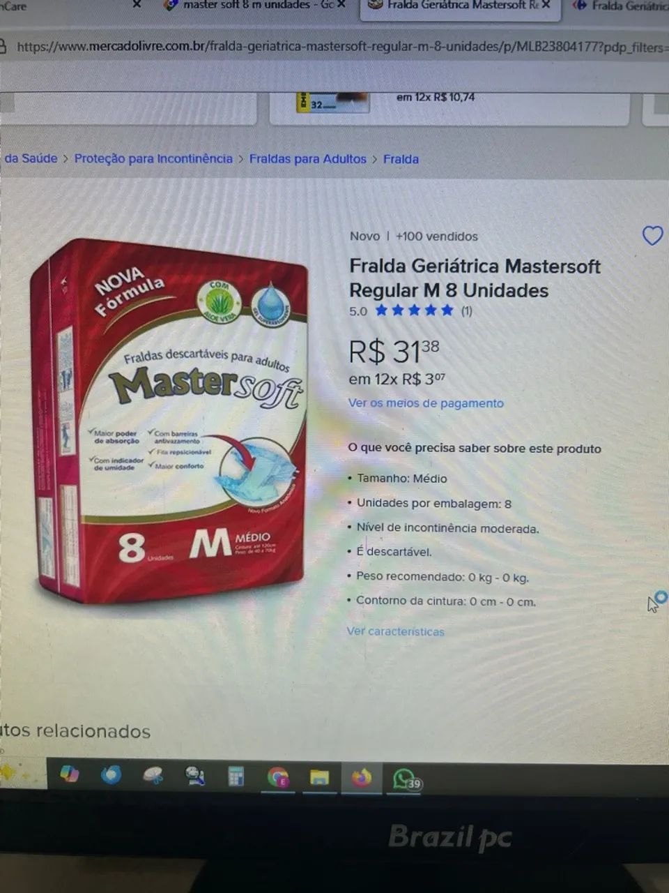 Fralda Geriátrica Mastersolft M  - Foto 3