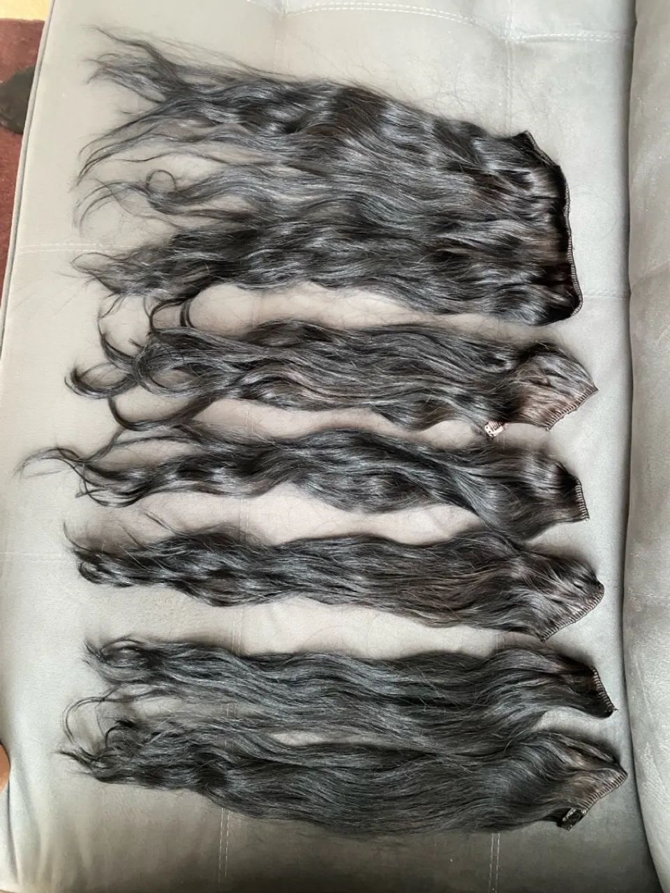 Mega hair humano natural - 6 peças com 60cm de comprimento 