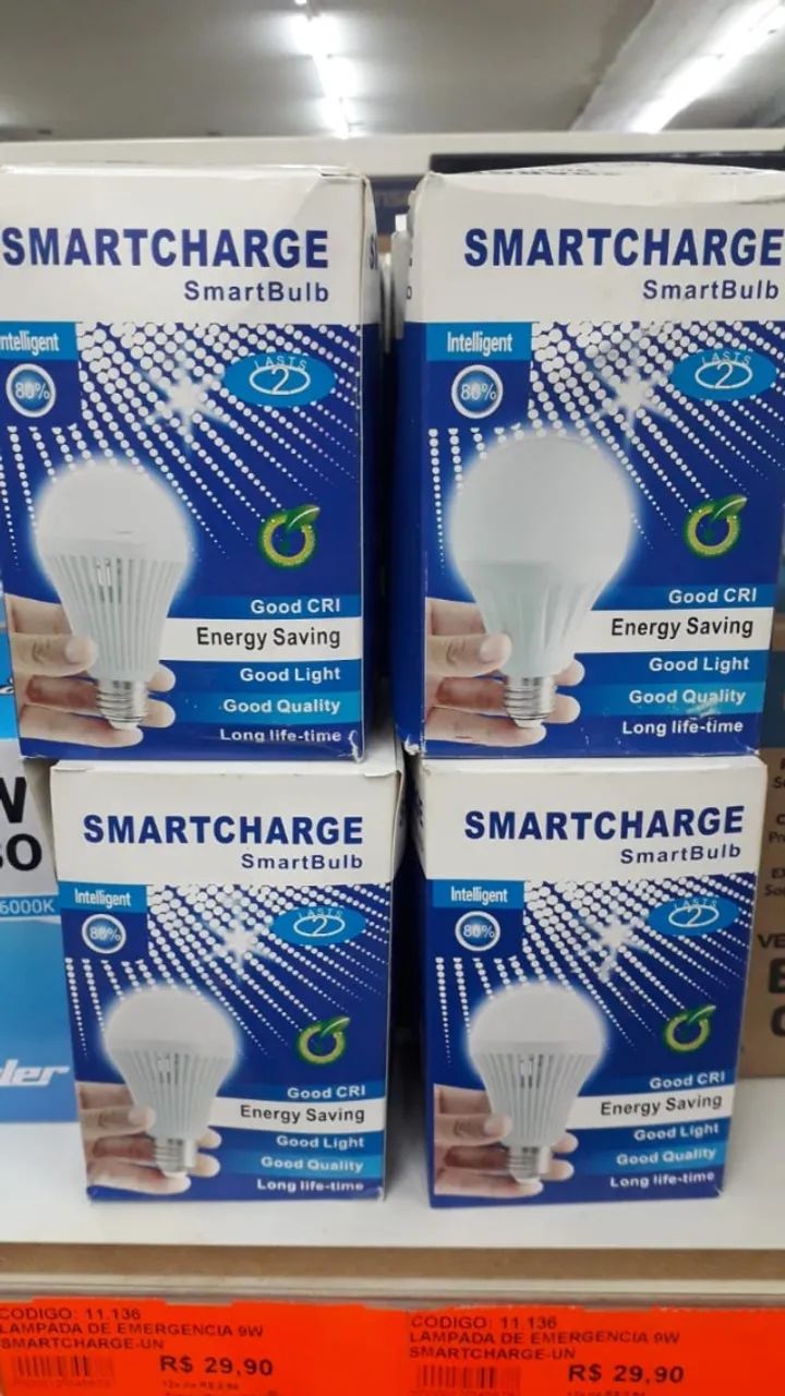 Lâmpada de Emergencia 9w Smartcharge a vista apenas R$29,90
