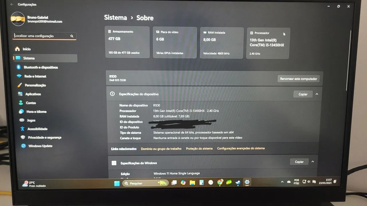Notebook Gamer Dell com Intel Core i5 - Foto 3