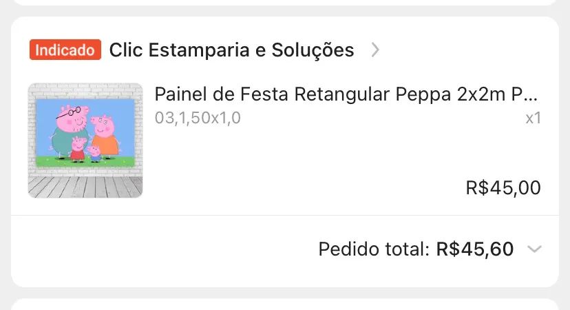Painel de Festa Peppa Pig 1,50 x 1,00