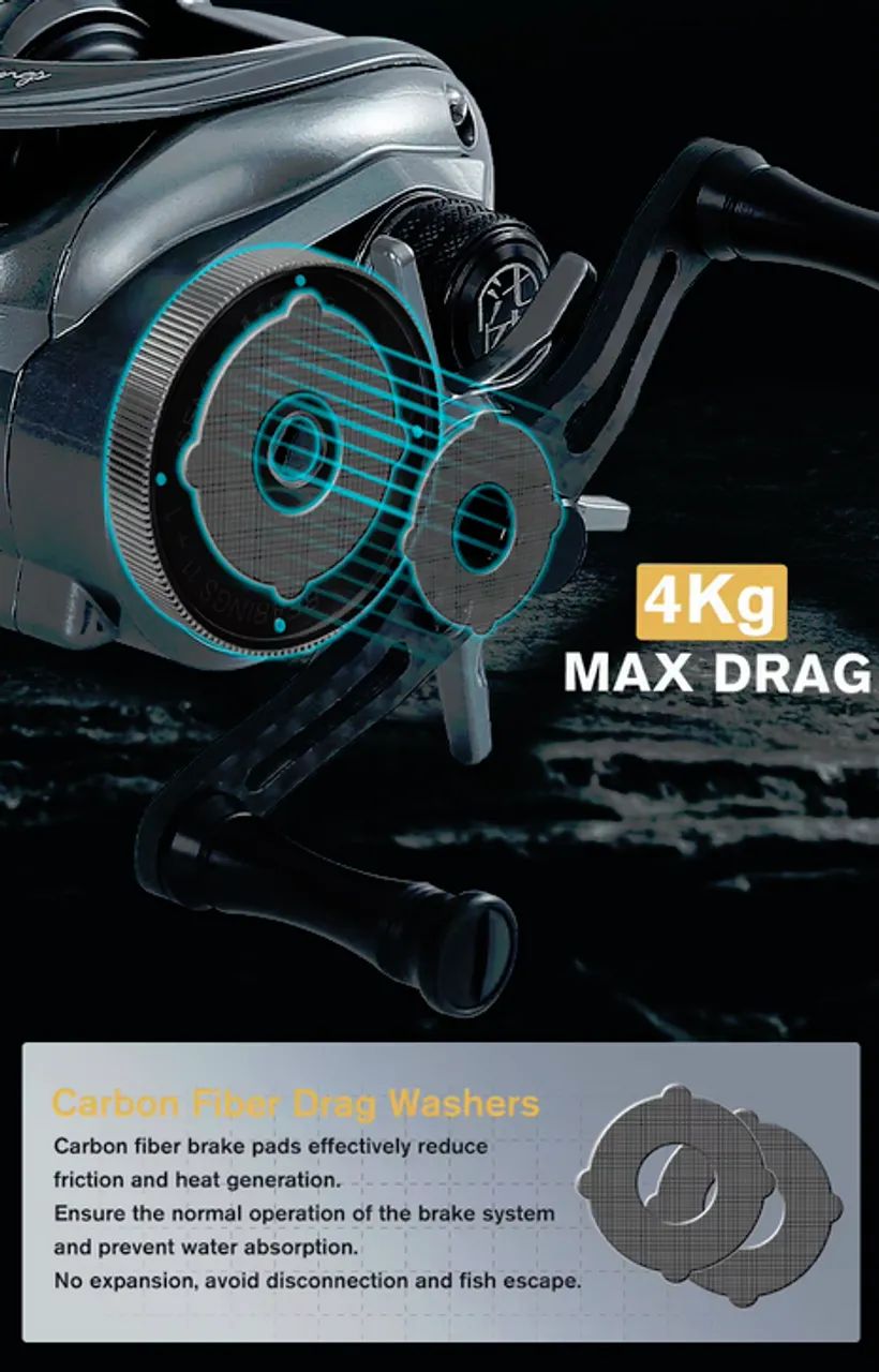 Carretilha de pesca ultraleve 117g, "Manivela lado direito" - Foto 5