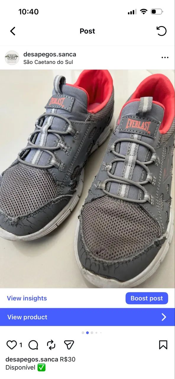 Tenis everlast tamanho 37 rosa e cinza - Foto 4