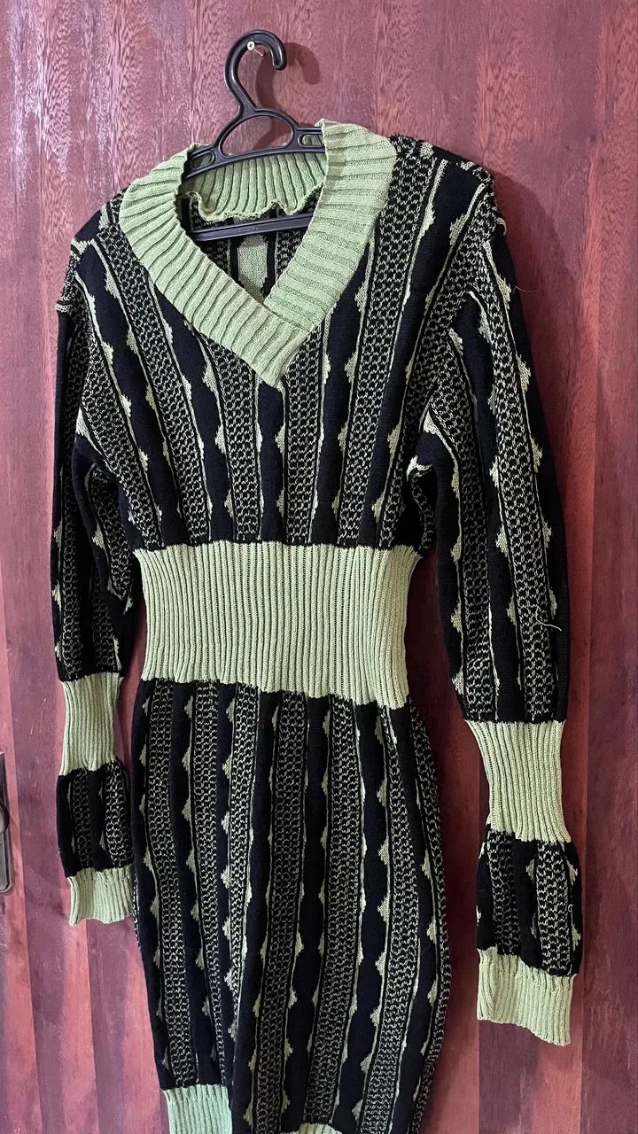 Vestido Malha Preto e Verde - Tamanho M - Foto 3