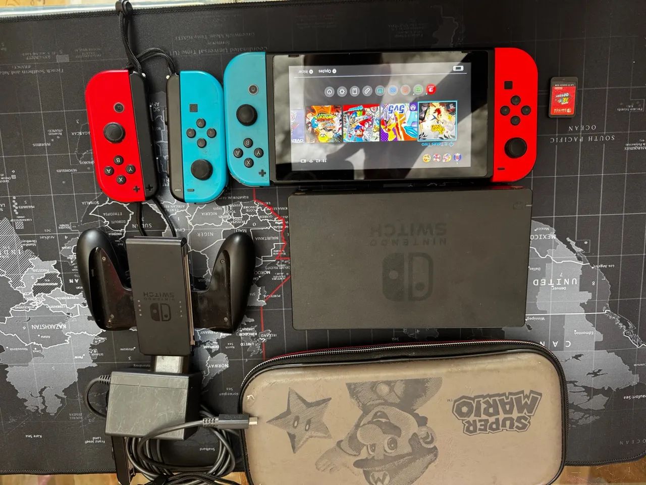 Nintendo Switch com Dock / 2 controles / bag / cartucho Mario odissey + jogos  - Foto 3