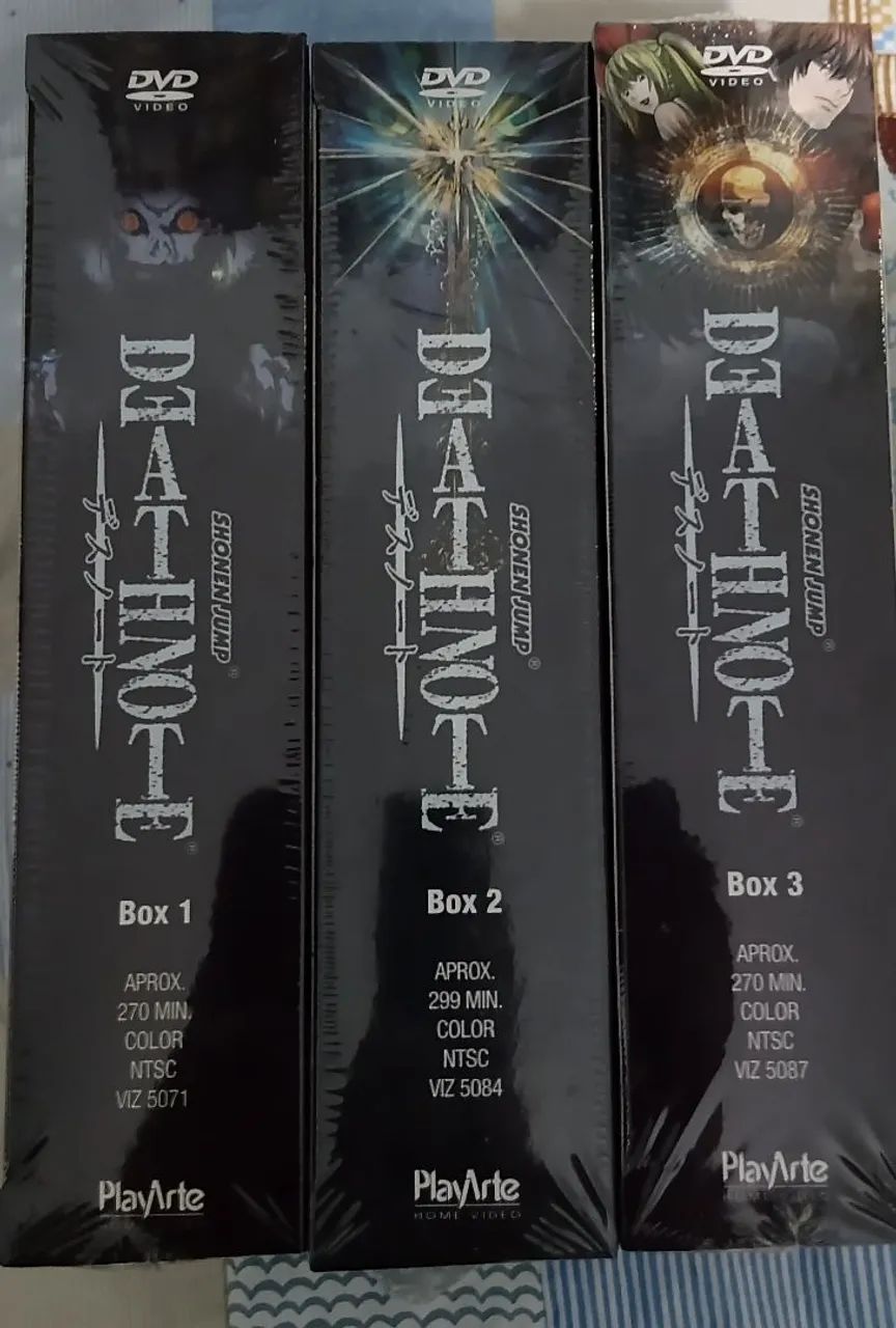 Death Note - Box Completo (3 Volumes) DVD ORIGINAIS E LACRADOS