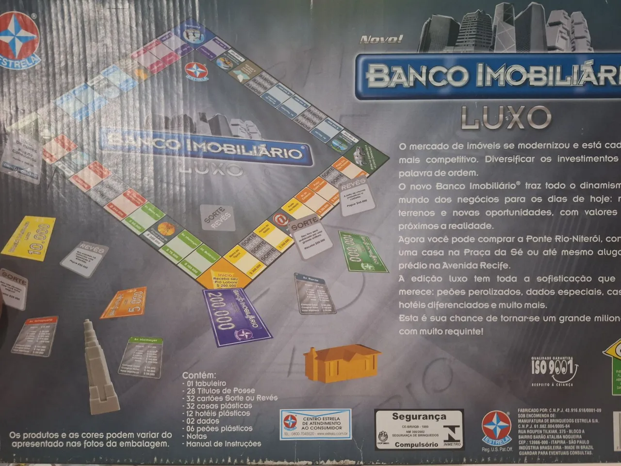 Banco Imobiliário Luxo Estrela - Jogo de Tabuleiro (INCOMPLETO)