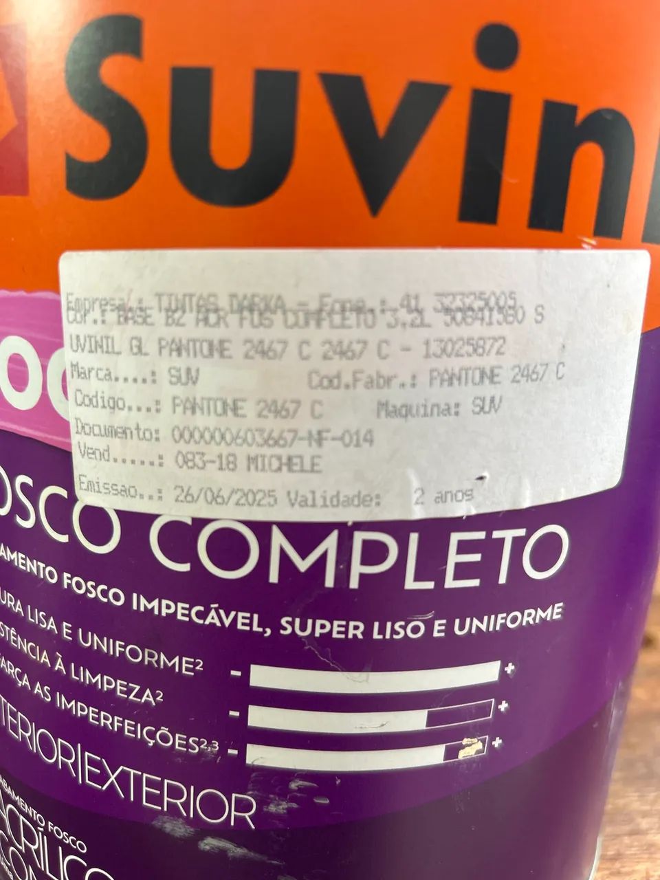 Tinta suvinil fosco completo acrílico premium cor pantone 2467c - Foto 2