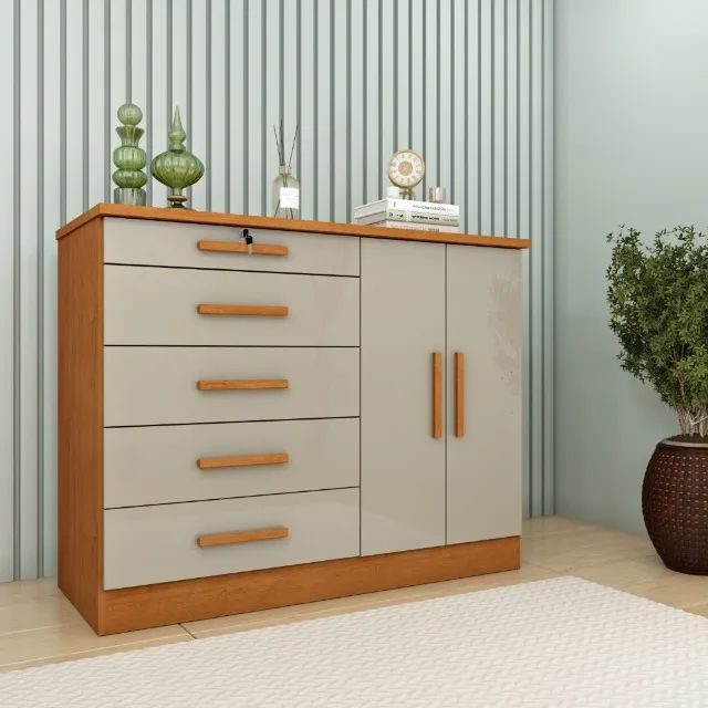 Cômoda 5 Gavetas 1 C/Chave 2Portas 1.36M. São Produtos Novos Direto de Fábrica P/Sua Casa. - Foto 2
