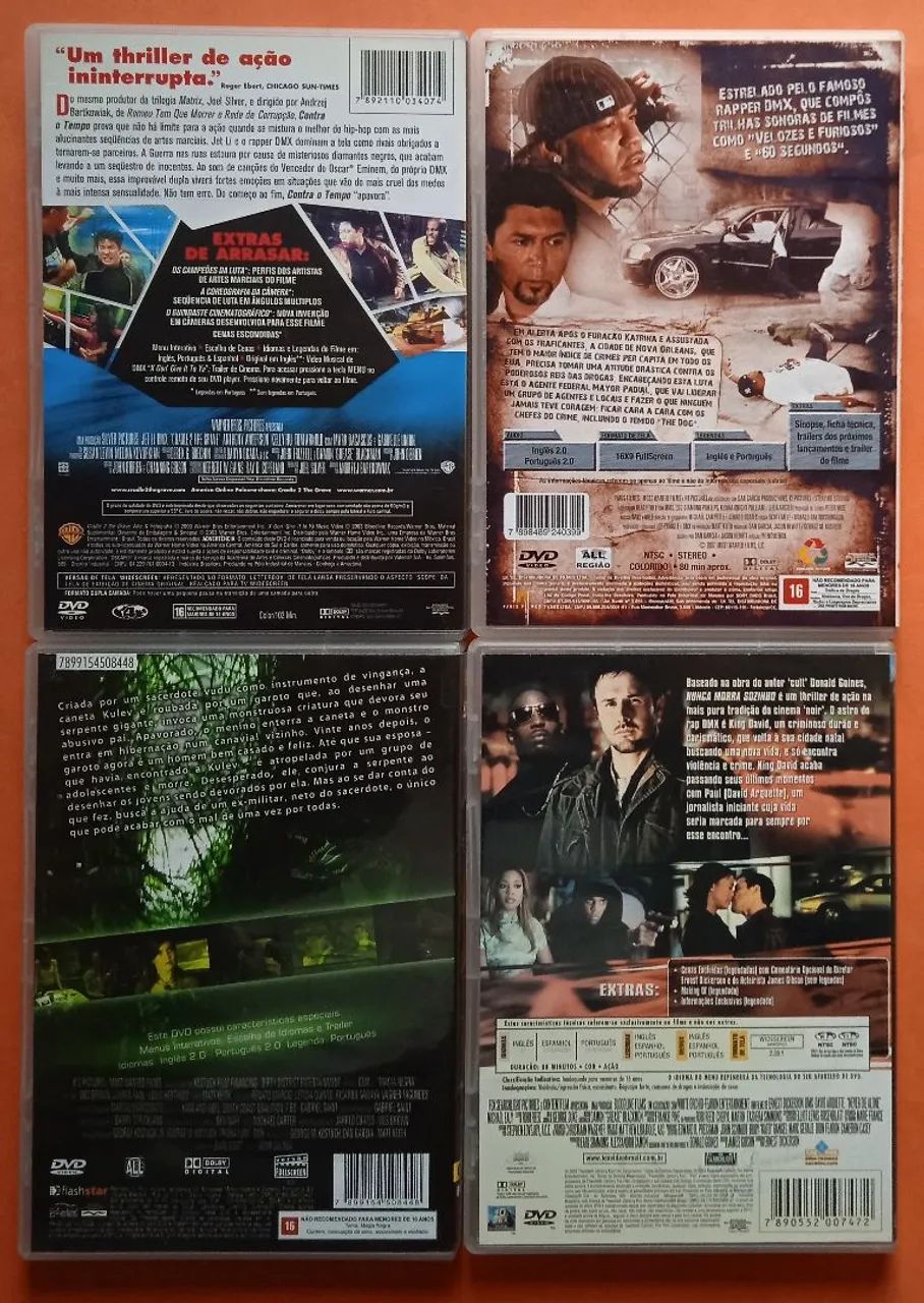 Dvds (DMX) - Contra o Tempo + DMX Pronto Para Matar + Magia Negra