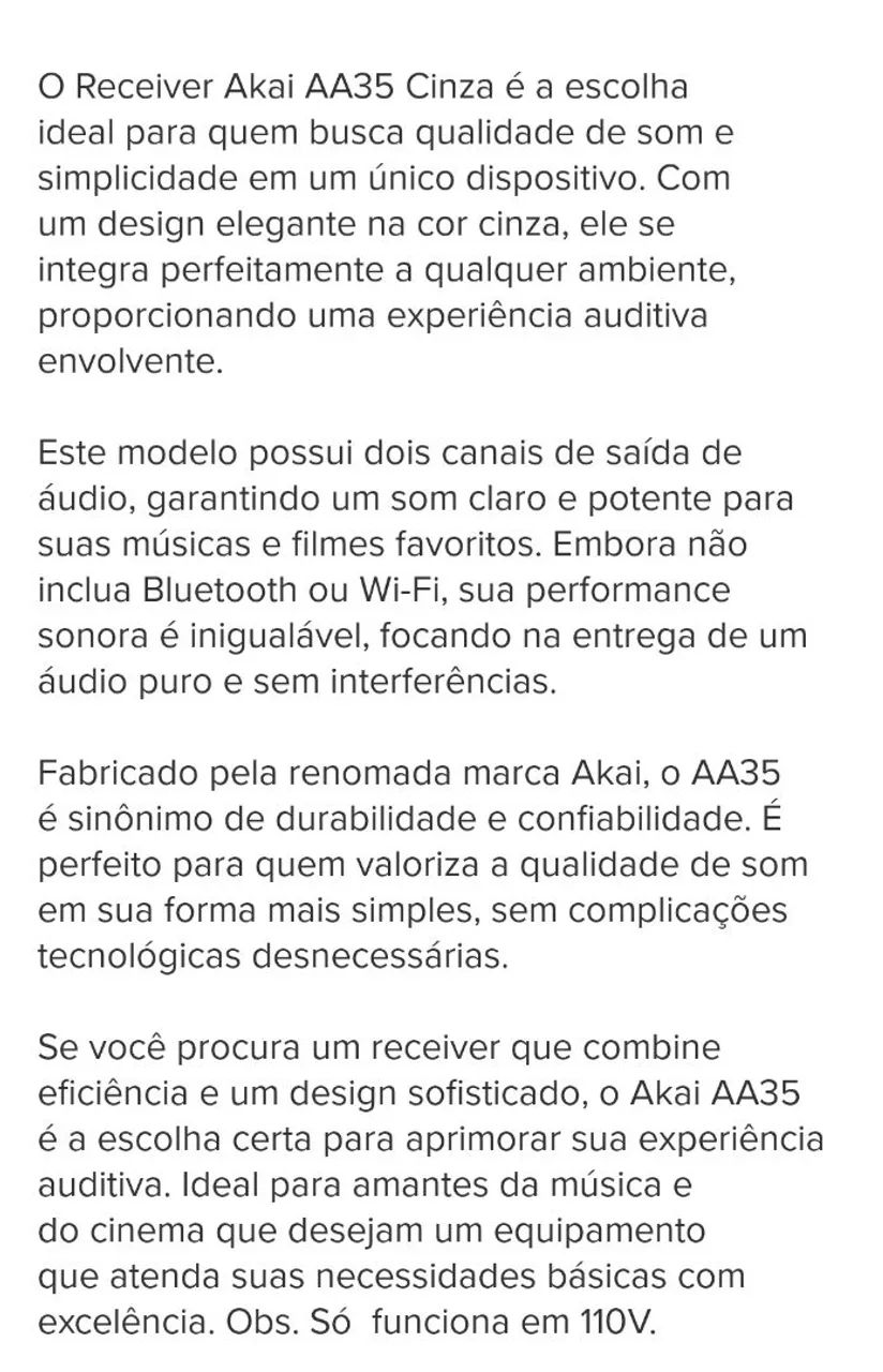 Receiver Stéreo Akai AA-A35  - Foto 5
