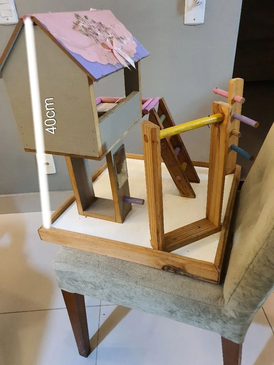 Brinquedo para aves - Casa e Escada - Foto 3