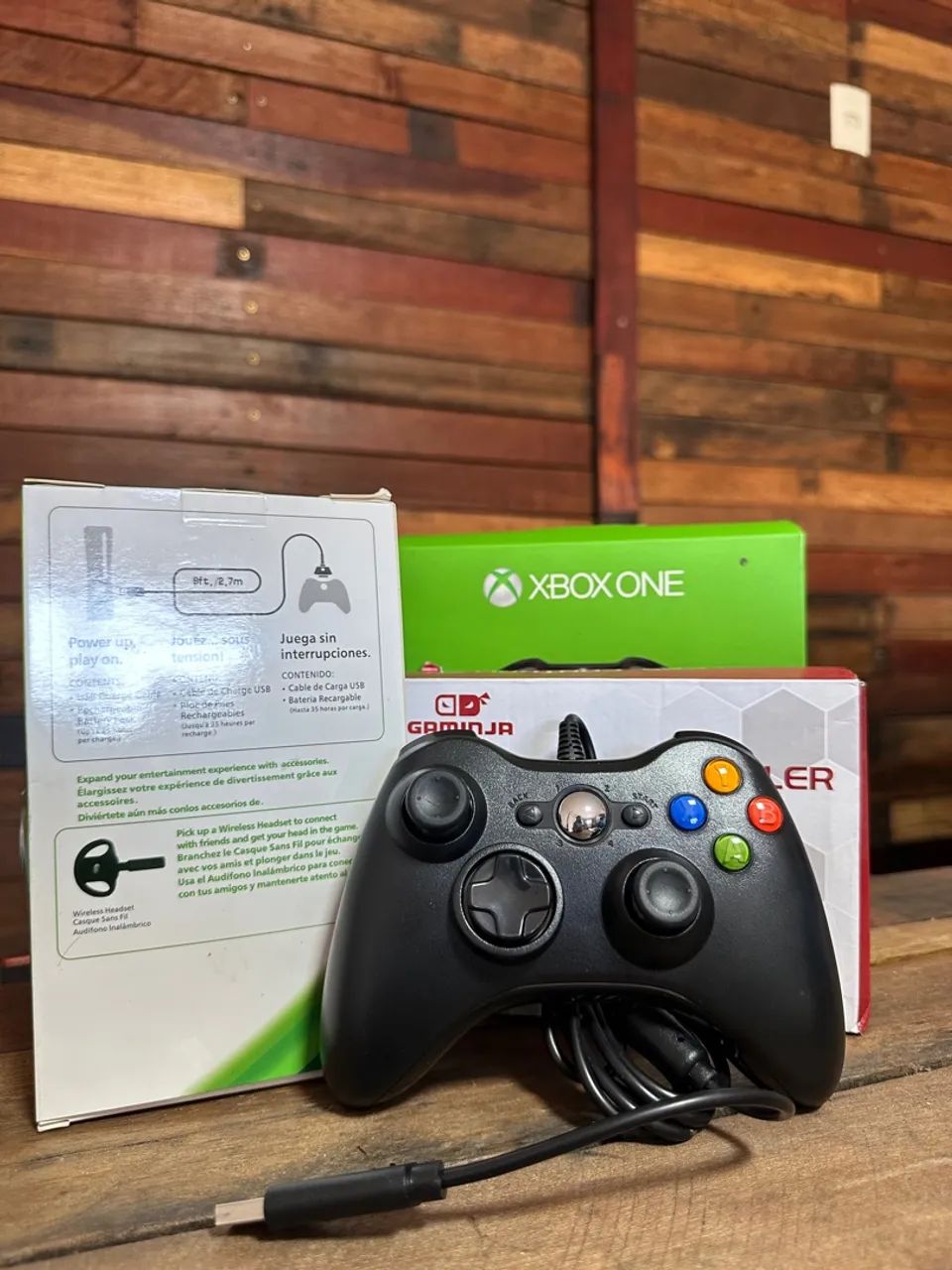 Controle Xbox 360 com fio PC TV Jogatina incrível ENTREGAMOS COM GARANTIA 