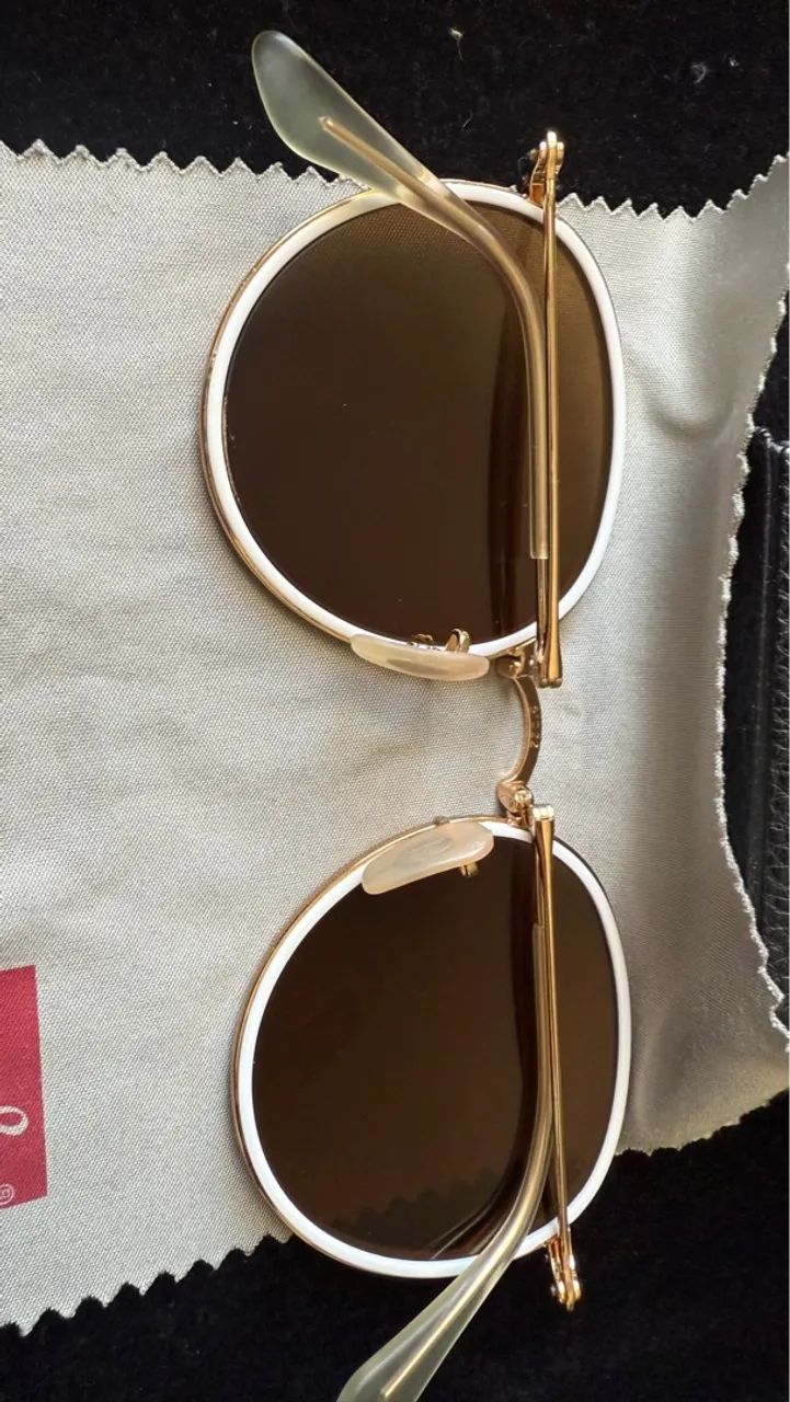 Óculos de Sol Ray-Ban Redondos Vermelhos - Foto 5