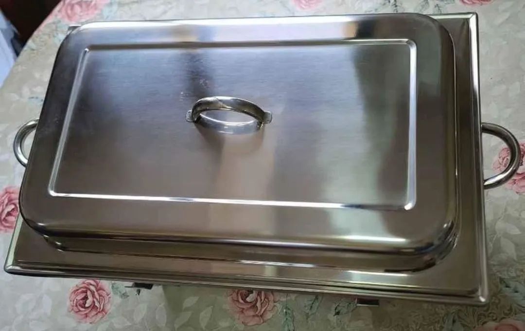 Rechaud Retangular Inox Tampa Removivel com 1 Cuba e 2 fogareiros - Foto 2