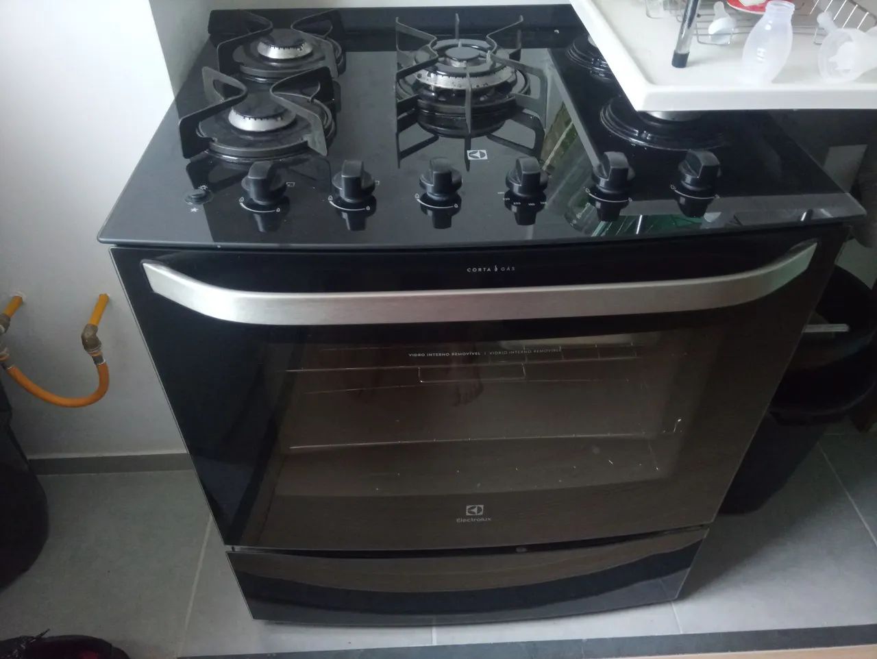 Fogão Electrolux 5 bocas com mesa de vidro