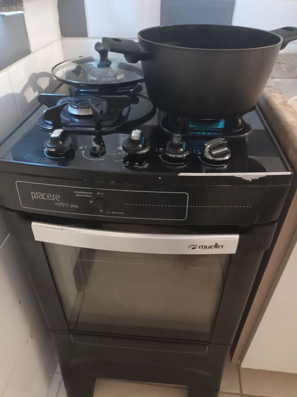 Fogão 4 Bocas Mueller Placere - Preto