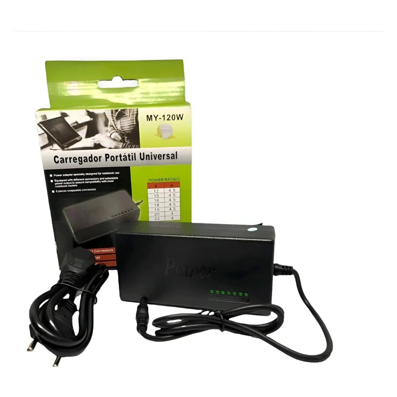Fonte Carregador Universal MY-120W para Notebook, Laptop e Computador