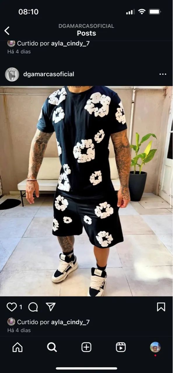Conjunto Masculino Cinza com Estampa Floral - Foto 2