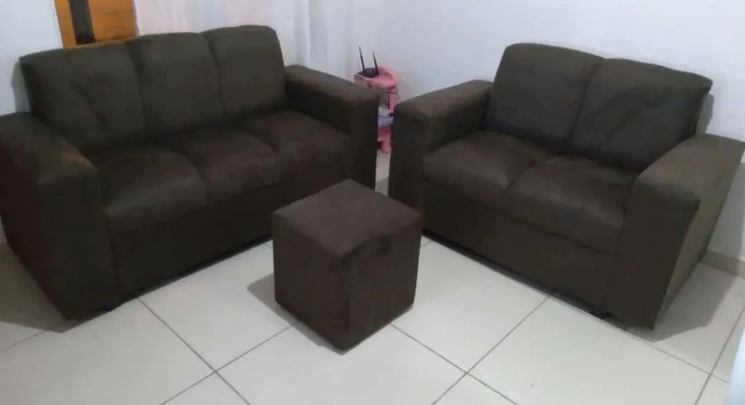 Sofá 2x3 lugares em sued 