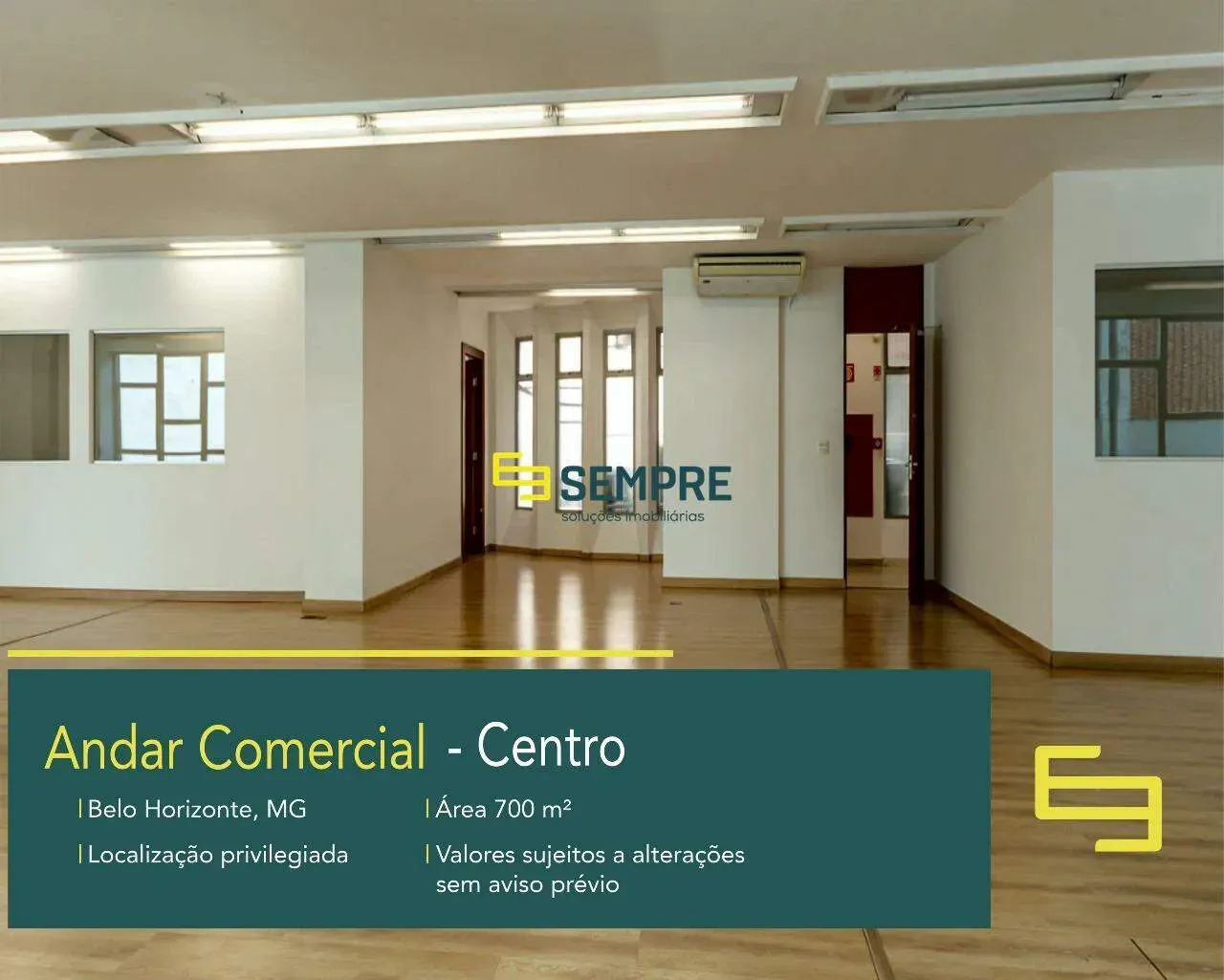 Andar corporativo para locação no centro de BH - Bravo BH