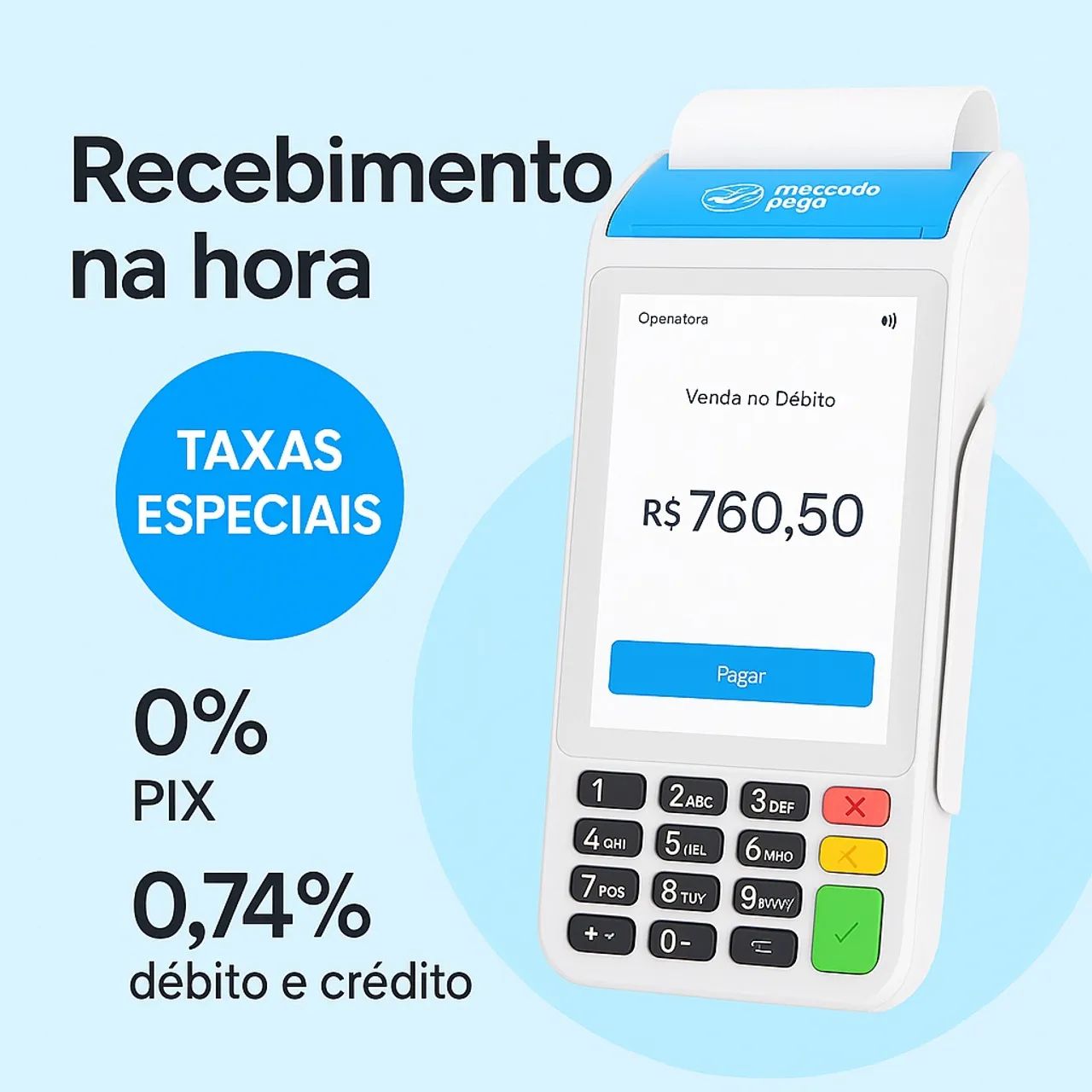 Máquina de cartão de crédito e débito Mecoddo Pega