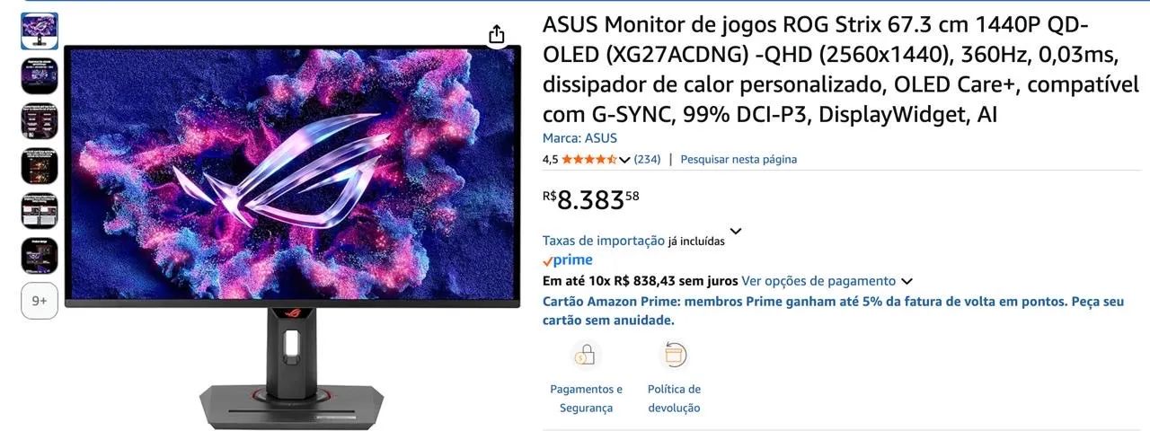 Monitor Oled Asus Rog Strix QHD xg27acdng - Foto 5