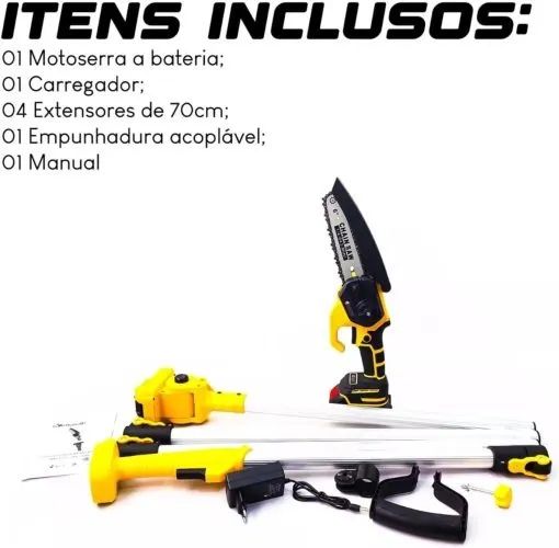 MOTOSSERRA 2 BATERIAS 48V COM EXTENSOR 