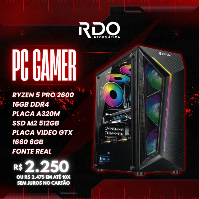 自作PC　RYZEN5 2600X・8GB・128GB・GTX950・WIN11 Computador Gamer - Ryzen 5 Pro 2600 - 16gb ddr 4 - Ssd 480 - Gtx