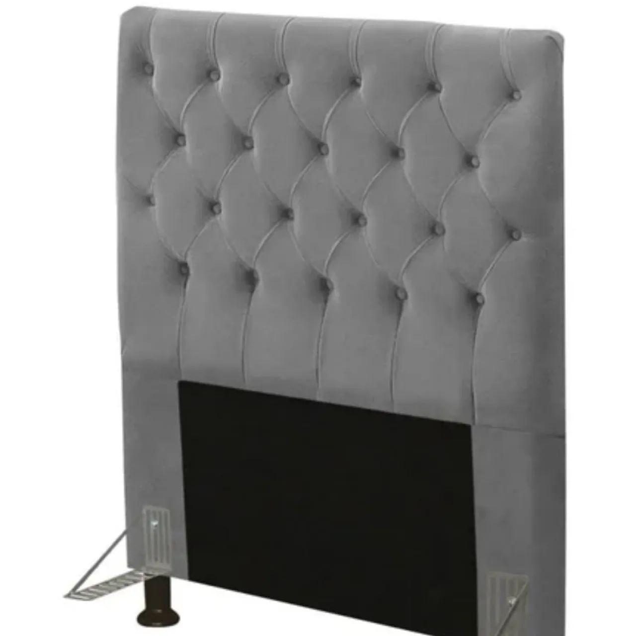Cabeceira cinza estofada para cama box 
