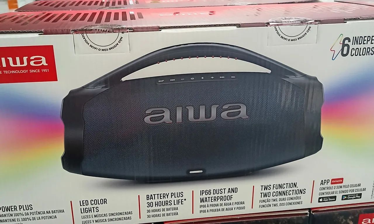 Vendo essa caixa de som AIWA  BOOMBOX LBL, POTENCIA:200W - Foto 3