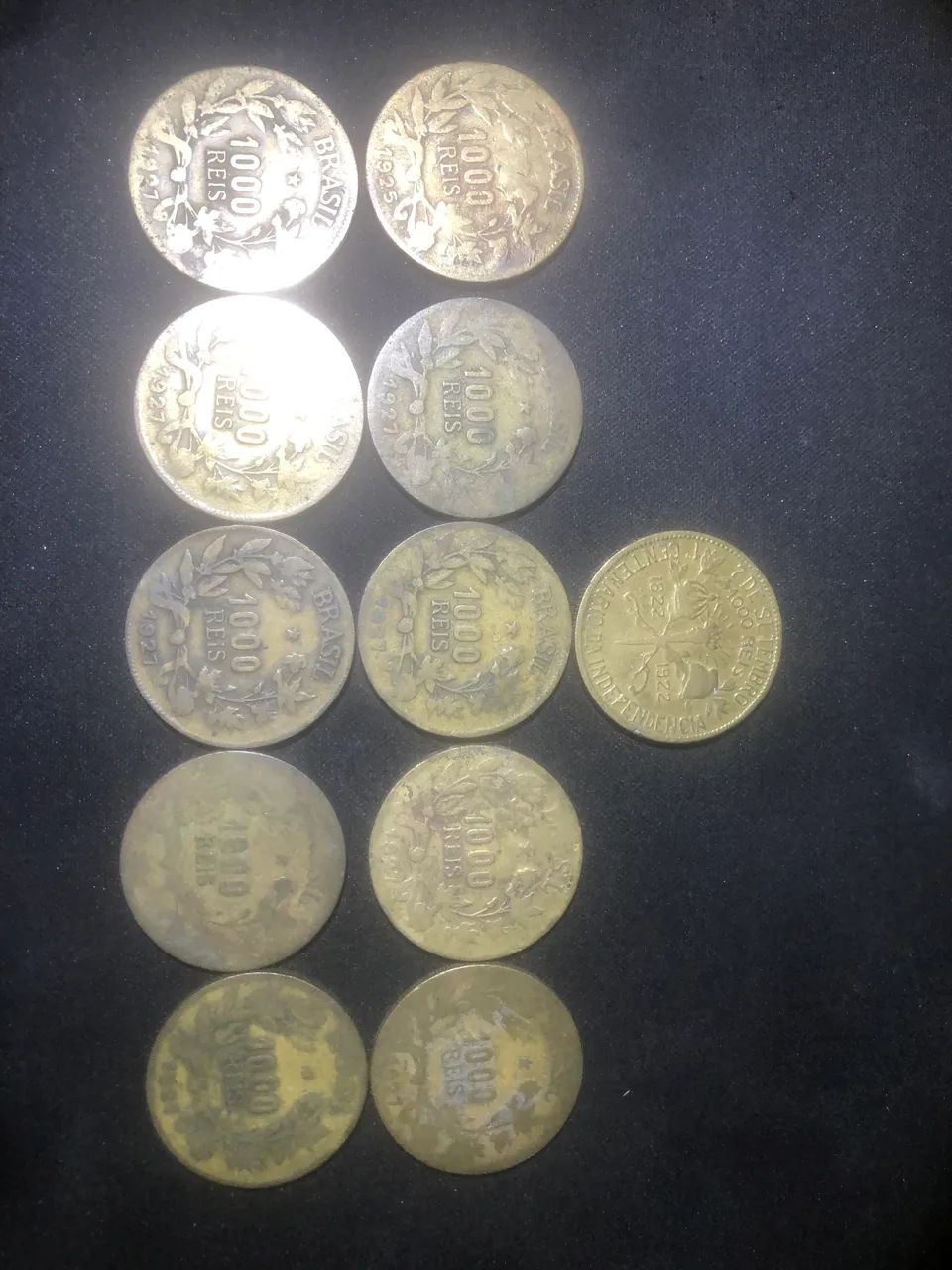 Kit moedas de 1000 reis 1921-1927 - Foto 2