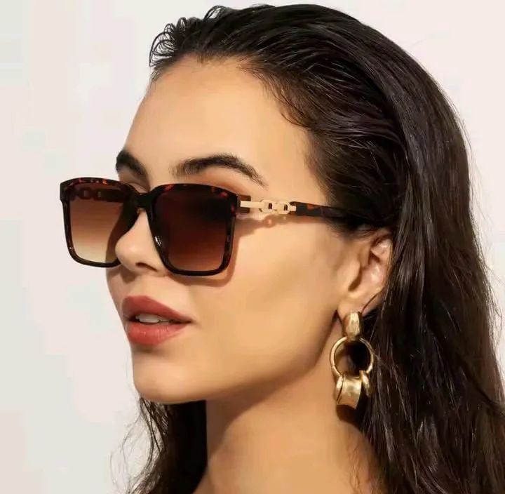 Moda Feminina Óculos De Sol Estilo Quadrado Lente Gradiente Anti-uv400 - Foto 3