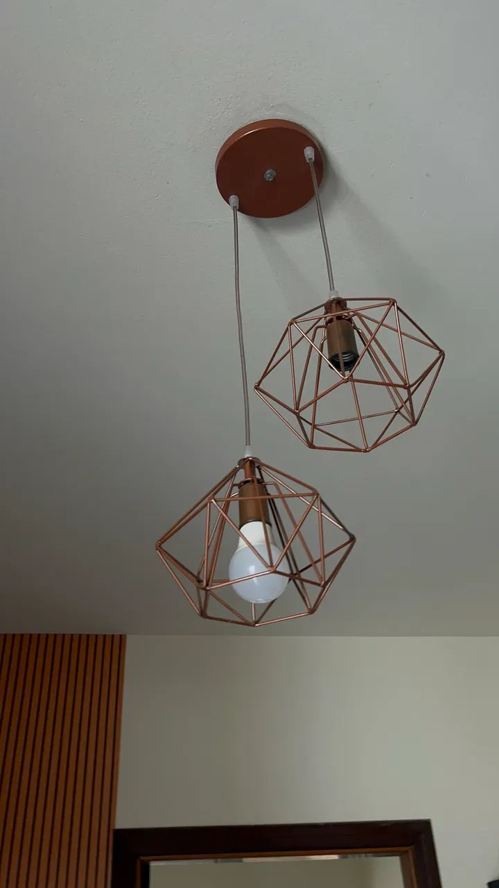 Lustre luminária gold rose 