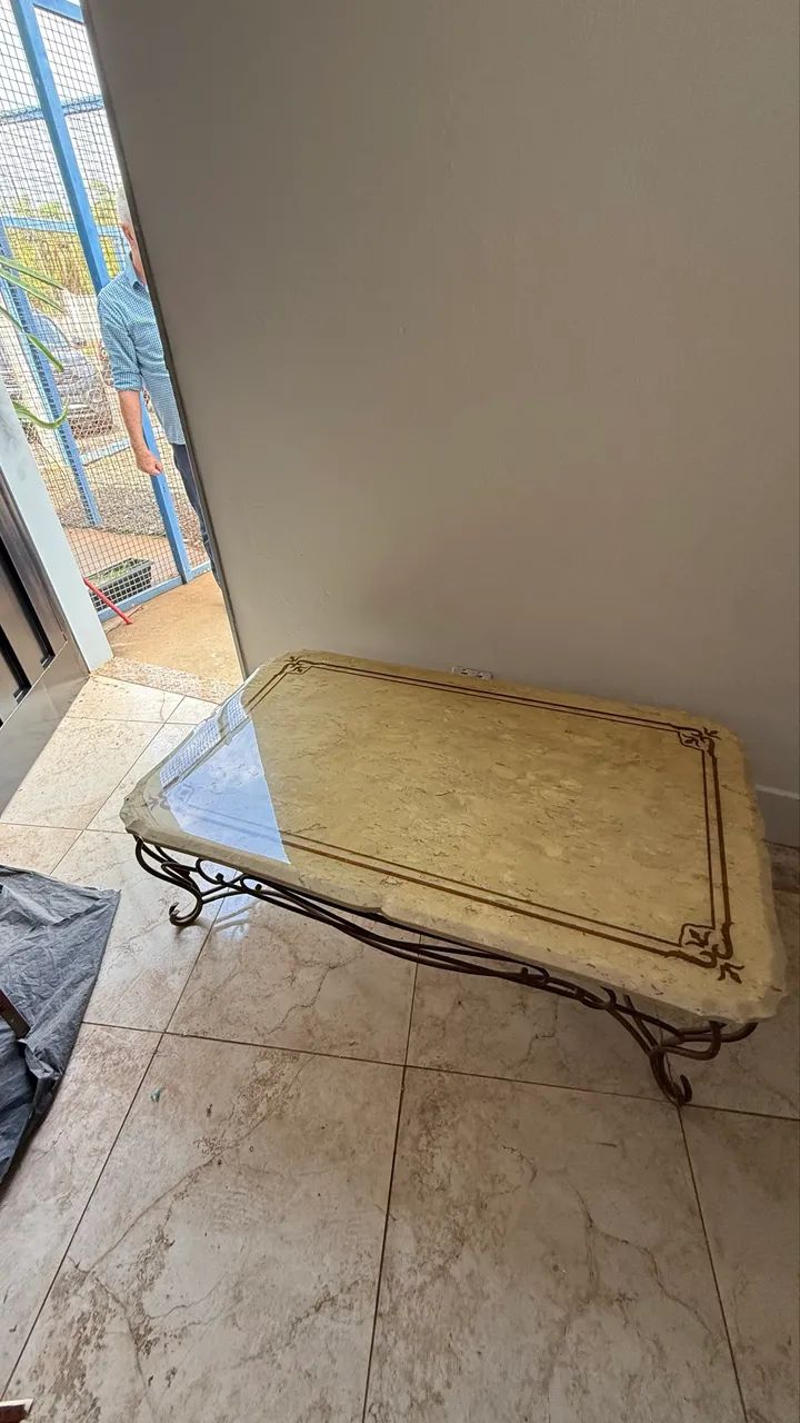 Mesa de centro mármore travertino vintage - Foto 3