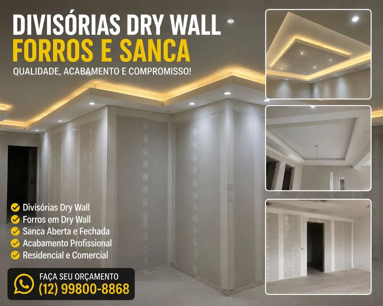 Dry wall forros divisórias etc.