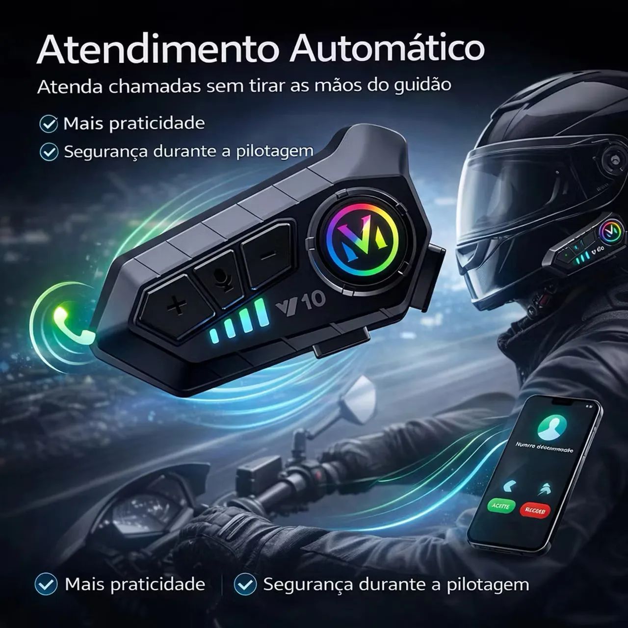 Fone Bluetooth para Capacete Comunicador com Microfone! ?