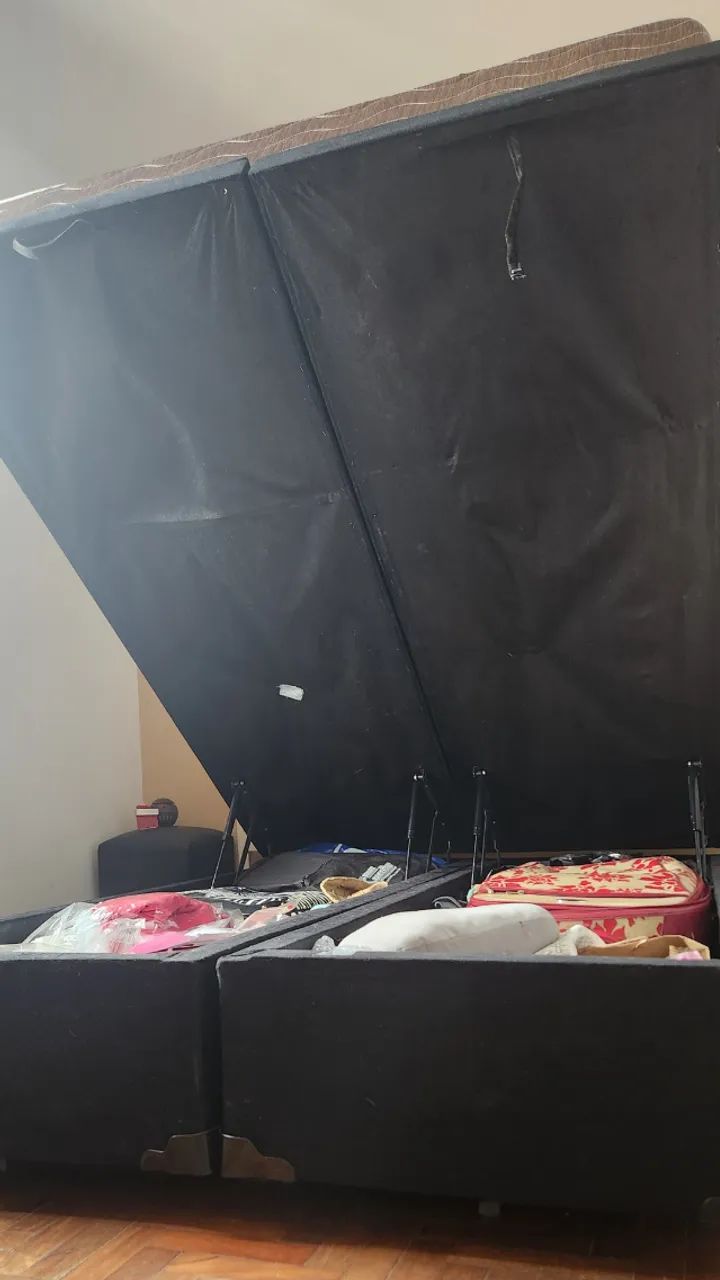Cama Box Casal Baú com Amplo Espaço Interno | Excelente Estado - Foto 3