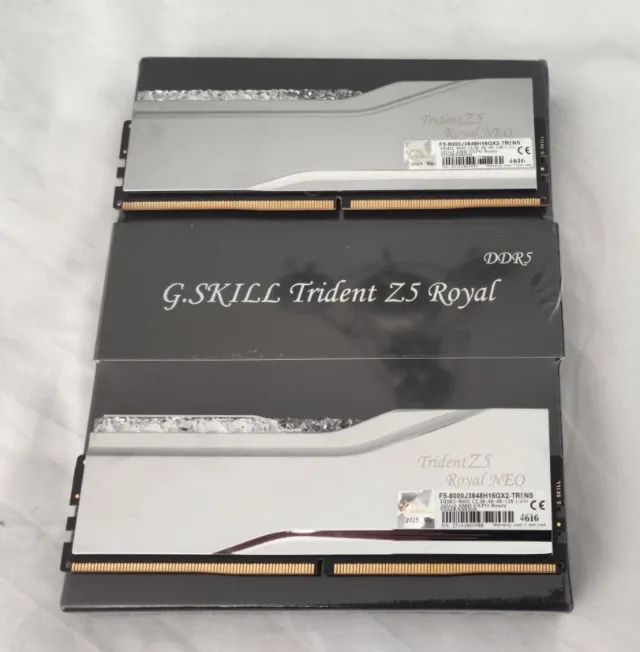 Ddr5 32gb 8000mhz Cl26 Amd Expo G.skill Trident Z5 Royal Neo. Velocidade 8000MHz!!!