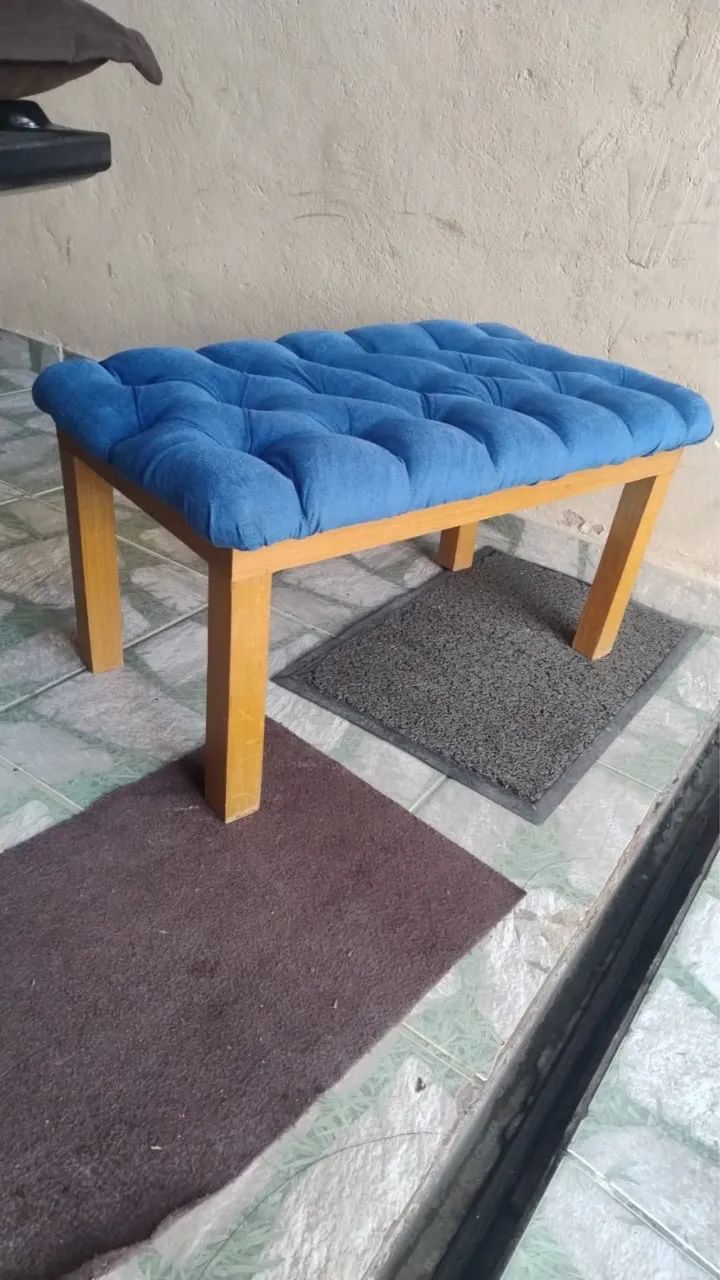 Puff banco banqueta com almofada  - Foto 2