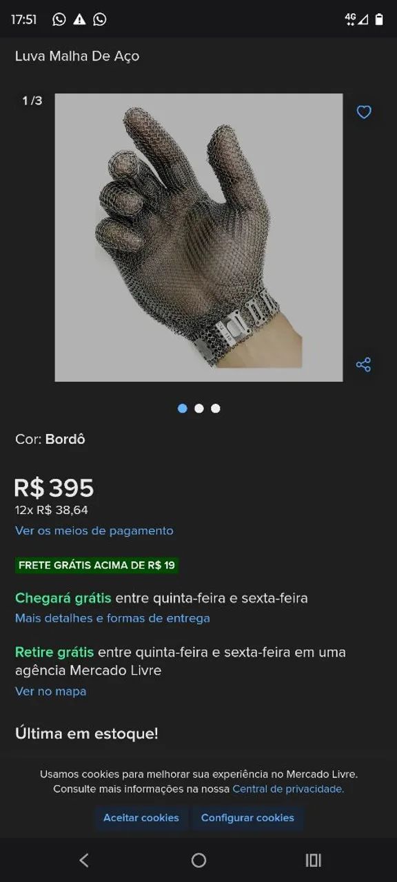 Luva de açougueiro manulatex