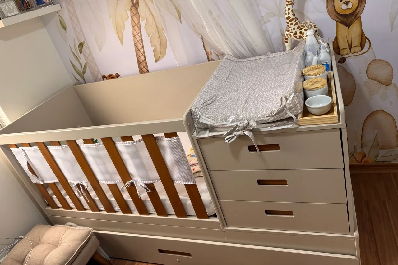 Berço Multifuncional com cama Auxiliar 