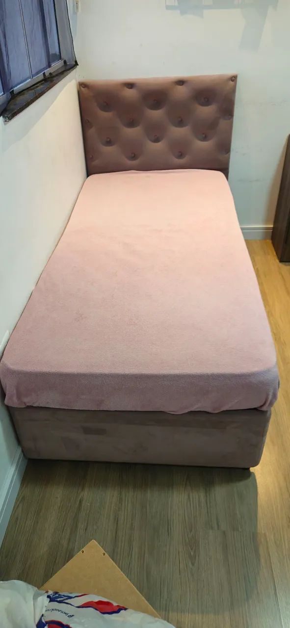 Bicama solteiro com cama auxiliar e cabeceira estofada  - Foto 3
