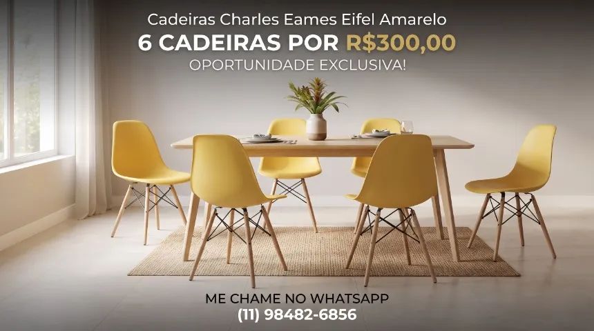 Cadeiras Charles Eames Eifel Amarelo