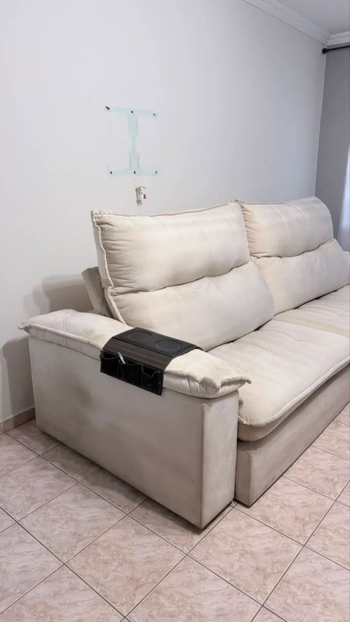 Sofá bege - 2,90 - Bem conservado - Foto 5